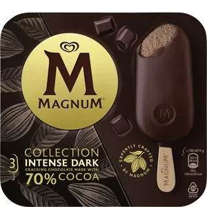 Helado de chocolate negro 70% 3 unidades