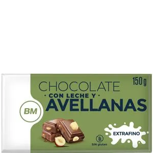 Chocolate con leche y avellanas 150 g