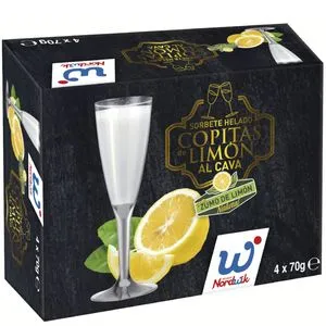 Copa de sorbete helado limón al cava 4 unidades