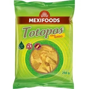 Totopos nachos de maíz sabor queso 250 g