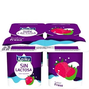 Yogur sin lactosa sabor fresa 4x125 g