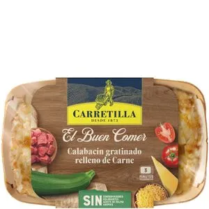 Calabacín gratinado relleno de carne 350 g