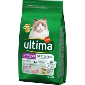 Comida gatos estériles bola de pelo con pavo 1,5kg