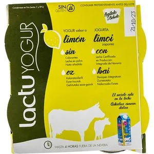 Yogur con sabor a limón 4x125 g