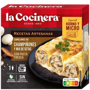 Canelones de champiñones y setas congelados 280 g
