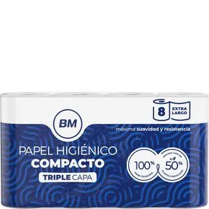 Papel higiénico 3 capas 8 rollos