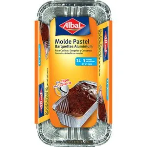 Molde de aluminio para pastel 1 l 3 unidades