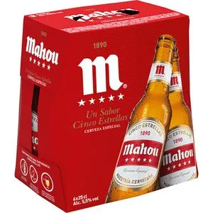 Cerveza 5 estrellas pack botellín 6x25 cl