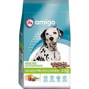 Pienso de perro con carne,pollo,arroz,verduras 4kg