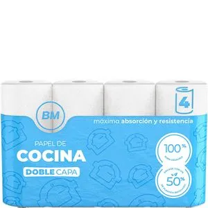 Papel de cocina 2 capas 4 unidades