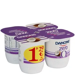 Yogur zero sabor coco 4x120 g
