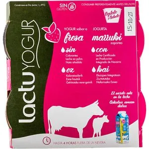 Yogur con sabor a fresa 4x125 g