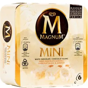 Helado mini con chocolate blanco 6 unidades