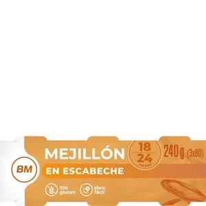 Mejillón en escabeche 18/24 3x80 g