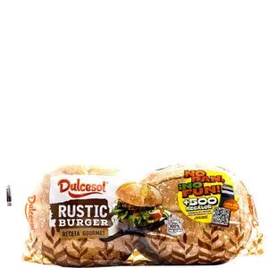 Pan de hamburguesa rustic 4 unidades