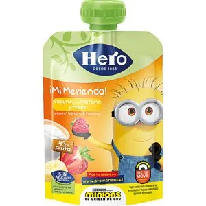 Bolsita de yogur con fresa y plátano 100 ml