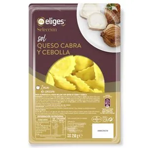Pasta fresca con queso de cabra y cebolla 250 g