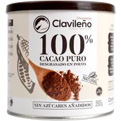 Cacao puro 100% desgrasado en polvo Clavileño sin azúcares añadidos