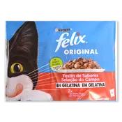 Gelatina para gatos con pollo y buey Felix pack festin de sabores