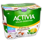 Yogur activia 0% Danone chia y almendras 4 u. de 115 g