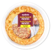 Tortilla fresca de patatas con cebolla