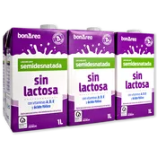 Leche sin lactosa Semidesnatada paq. de 6 brics