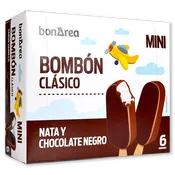 Helado mini bombón nata y chocolate negro paq. 6 u.