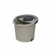 Plastiken Fresh cubo escurridor automático con ruedas ecru 8214L