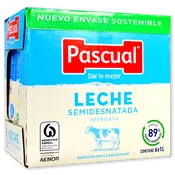Leche semidesnatada Pascual paq. de 6 brics