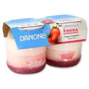 Yogur original Danone con fresas paq. 2 u.