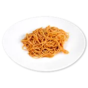Espaguetis con tomate y setas