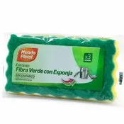 Mundo floral fibra verde con esponja 40010.