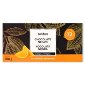 Chocolate negro 72% cacao con naranja