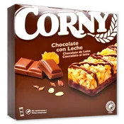 Barritas chocolate con leche Corny 6 u. de 25 g.
