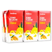 Zumo con leche tropical paq. 6 u. de 200 ml