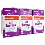 Leche sin lactosa desnatada paq. de 6 brics