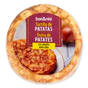 Tortilla fresca de patatas con cebolla