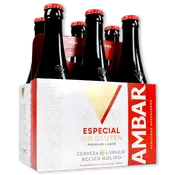 Cerveza especial sin gluten Ambar paq. de 6 u. de 33 cl