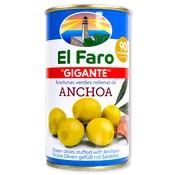 Aceituna gigante rellena de anchoa el Faro lata