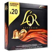 Cápsulas de café molido l'Or Colombia paq. 20 u.
