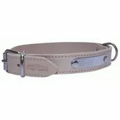 San Dimas collar con placa 3,5 x 65 cm cuero natural