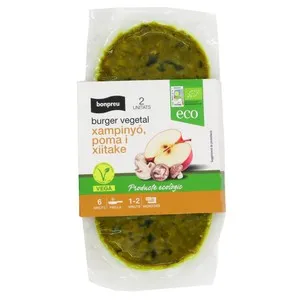 BONPREU Burger vegetal de xampinyó, poma i xiitake ecològica