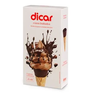 DICAR Galetes per a gelat cucurutxo banyat de xocolata