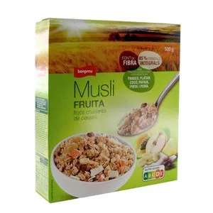 BONPREU Musli de fruita amb flocs cruixents de cereals