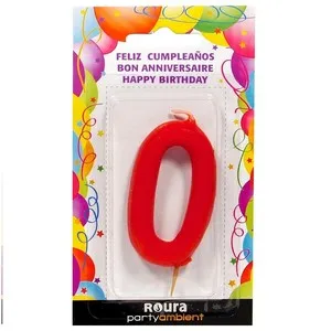 ROURA Espelma d'aniversari vermella núm. 0