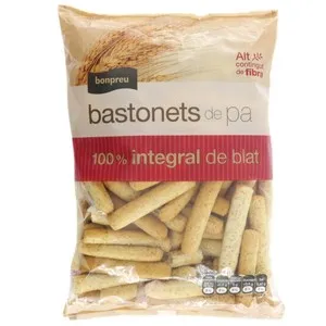 BONPREU Bastonets de pa 100% integrals de blat