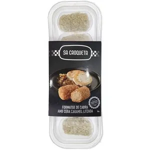 SA CROQUETA Croquetes de ceba caramel·litzada i formatge de cabra