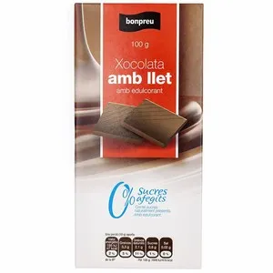 BONPREU Xocolata amb llet 0% sucres afegits