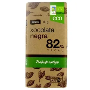 BONPREU Xocolata negra eco 82 % cacau
