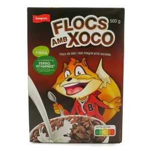 BONPREU Flocs de blat i blat integral amb xocolata
